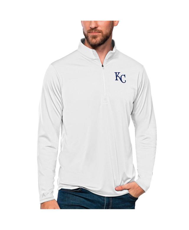 Antigua Mens White Kansas City Royals Tribute Quarter-Zip Pullover Top Product Image