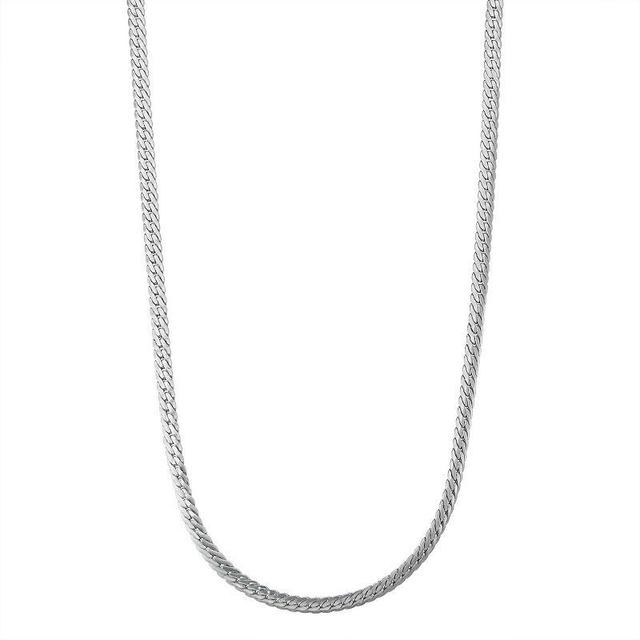 Jordan Blue 10k Gold 3.9 mm Tight Herringbone Chain Necklace, Womens White Product Image