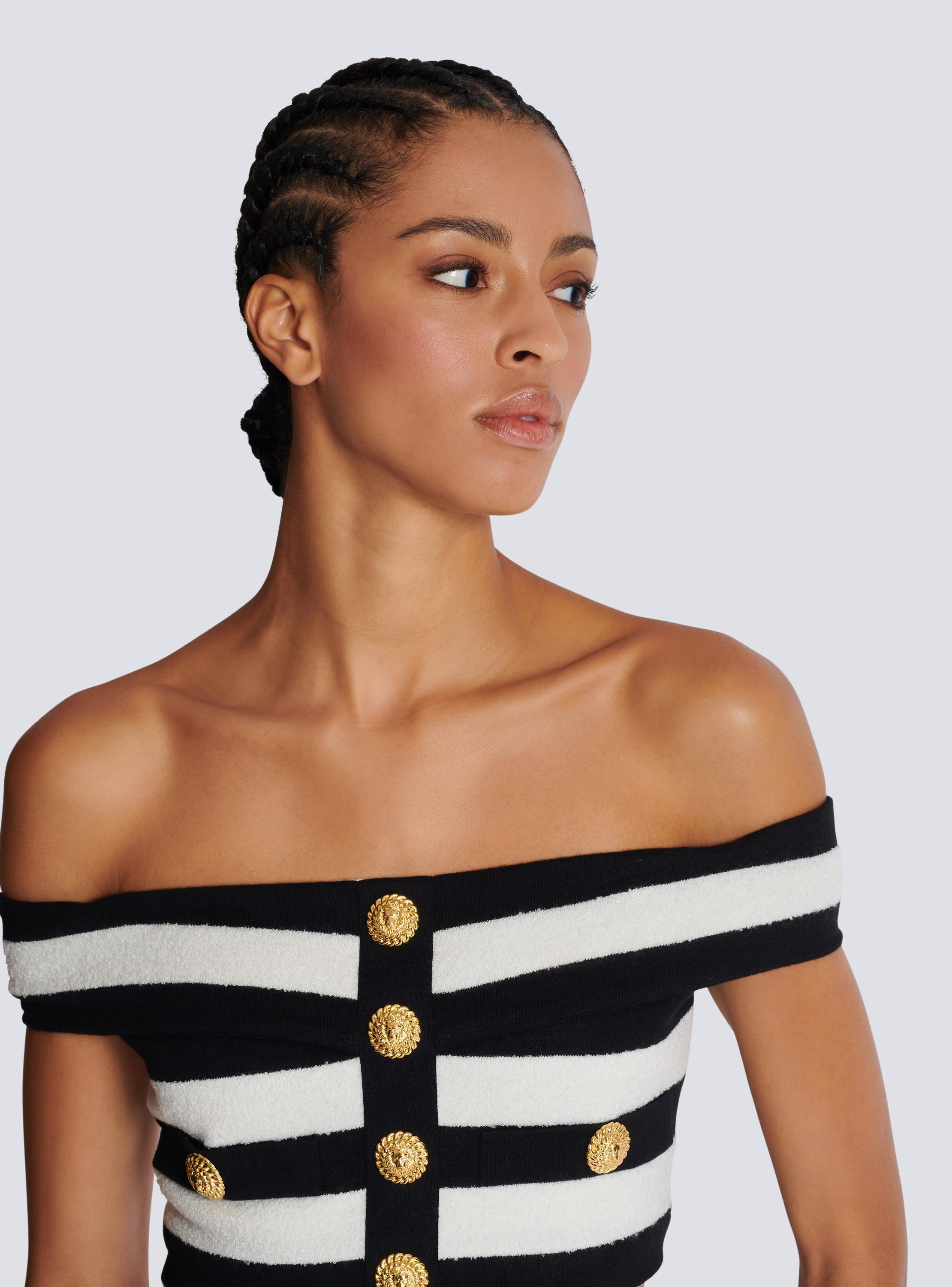 Two-tone off-the-shoulder top Product Image