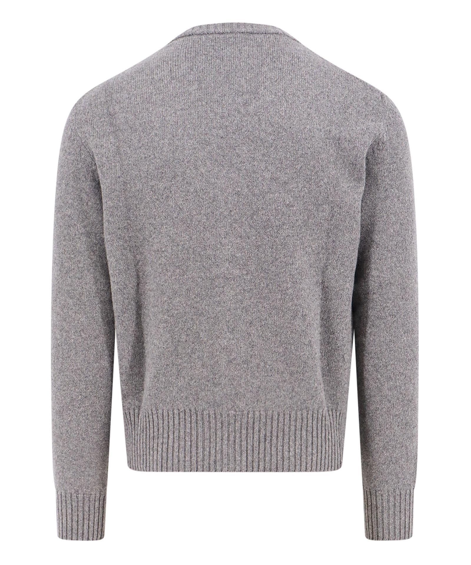 Ami Paris Man Cardigan Man Grey Knitwear In Gray Product Image