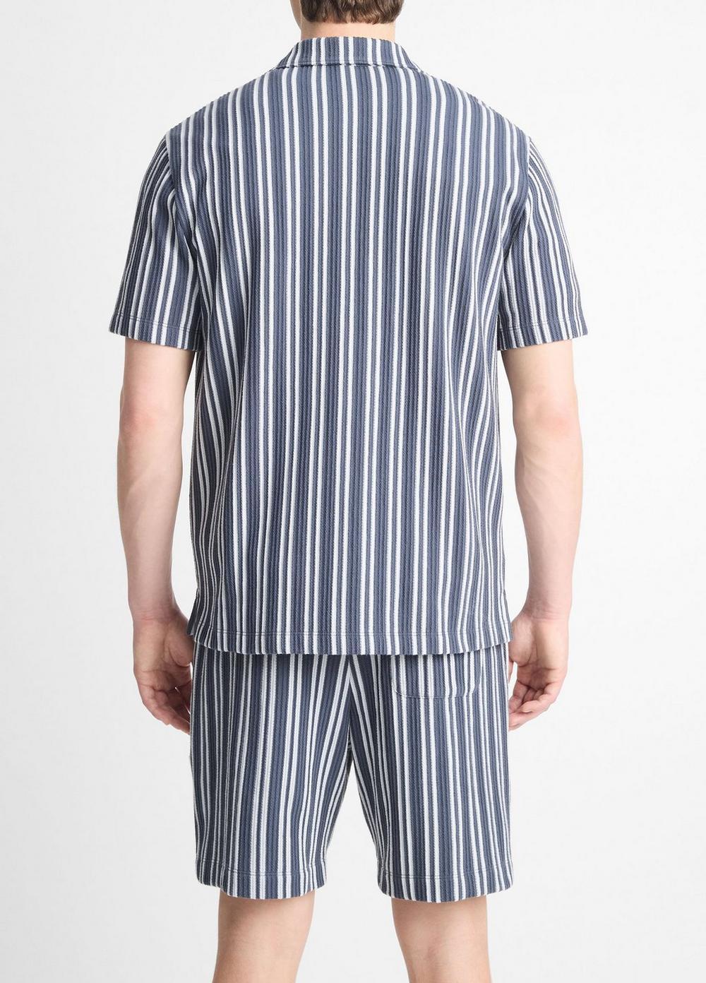 Jacquard-Stripe Cotton-Blend Button-Front Shirt Product Image