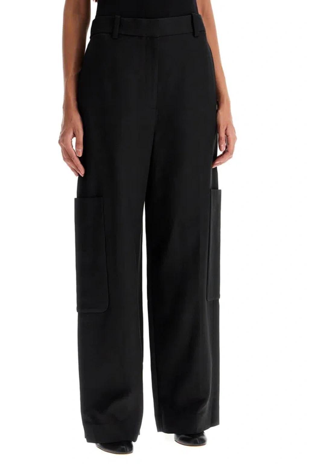 KHAITE Straight-leg Cargo Trousers In Black Product Image