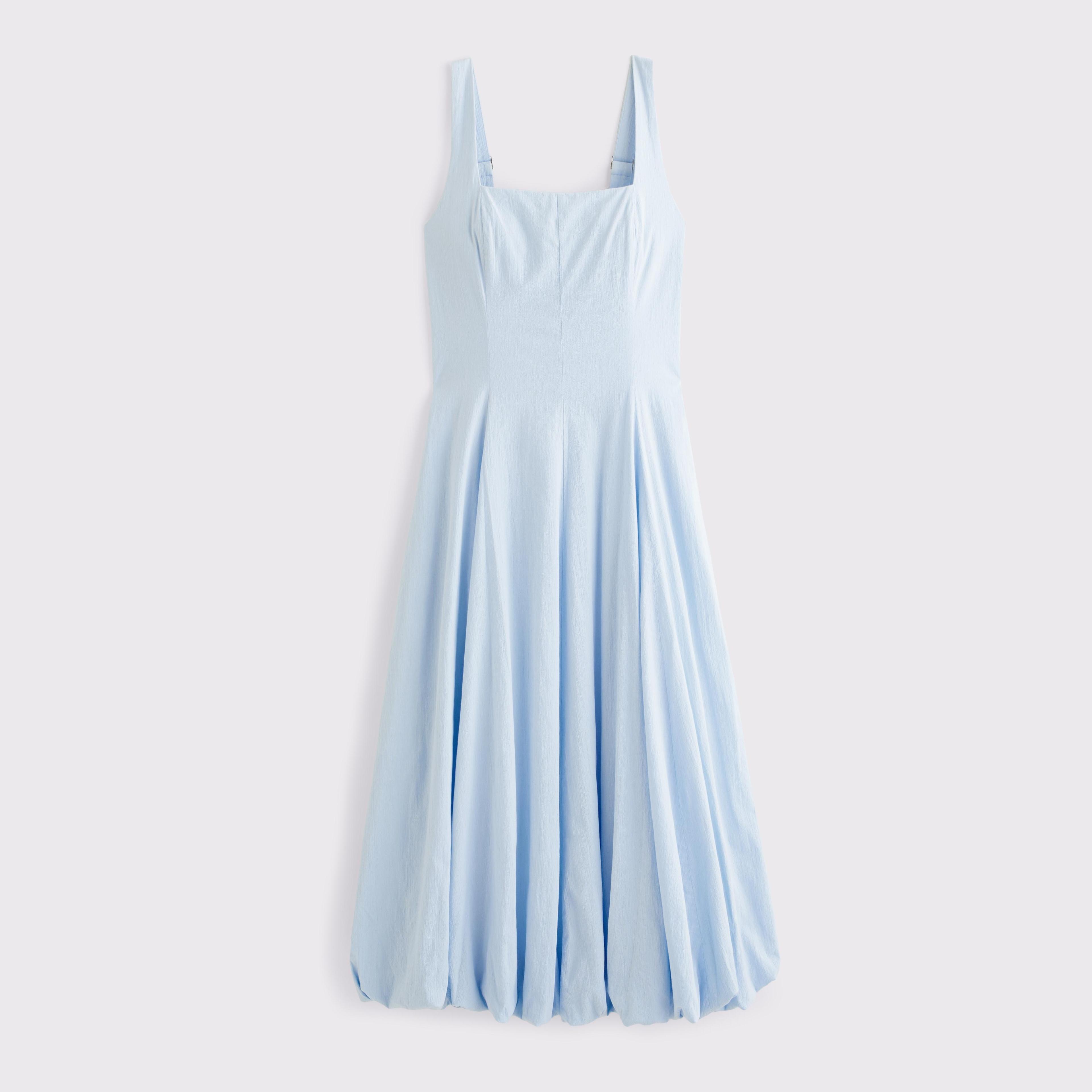 The A&F Mila Bubble Hem Midi Dress Product Image