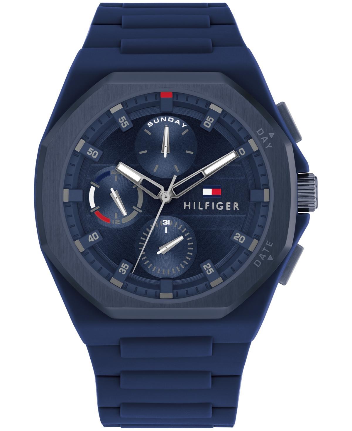 Tommy Hilfiger Mens Multifunction Blue Silicone Watch 44mm - Blue Product Image