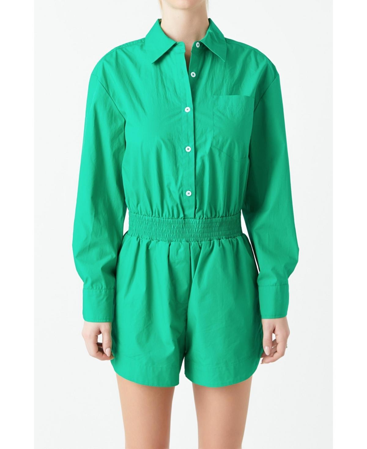 Grey Lab Womens Over Shirt Romper Product Image