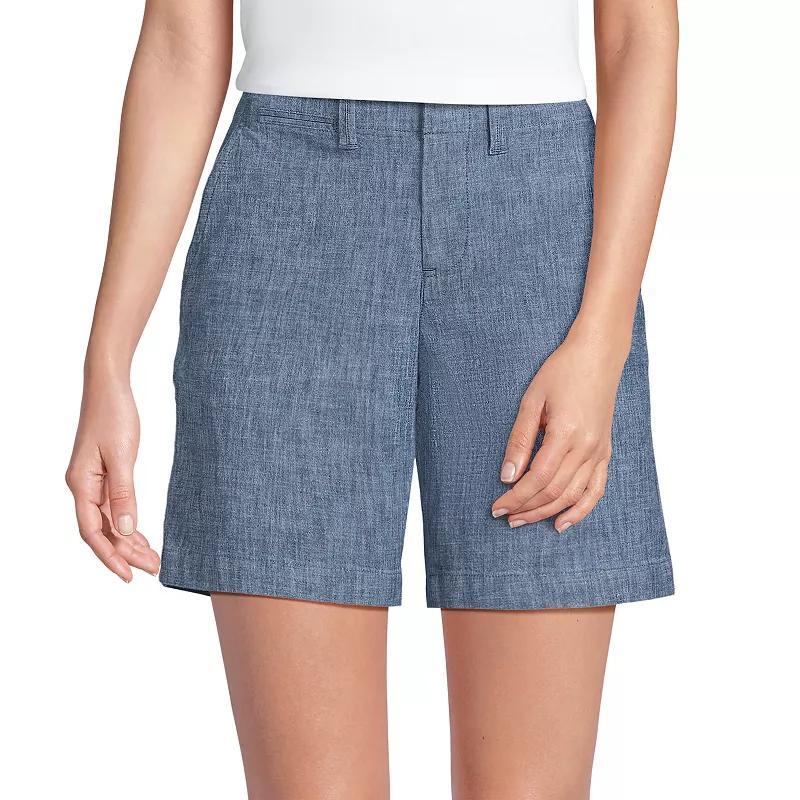 Womens Lands End Elastic Back Classic Chino Shorts Product Image