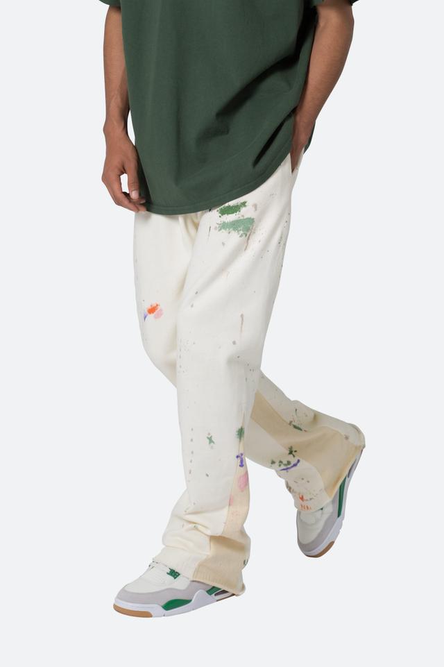 Contrast Bootcut Sweatpants - Off White Product Image