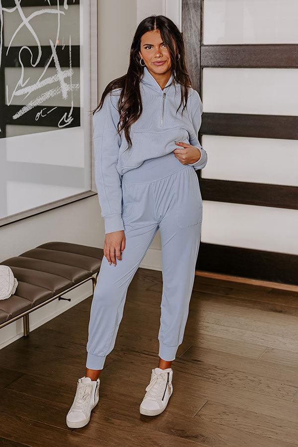 Coffee Run Cutie High Waist Butter Soft Joggers in Sky Blue product image