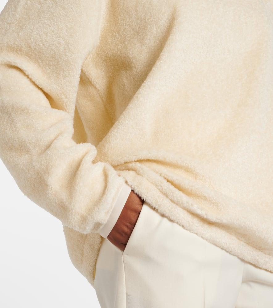 MONCLER Teddy Hoodie In Cream Product Image