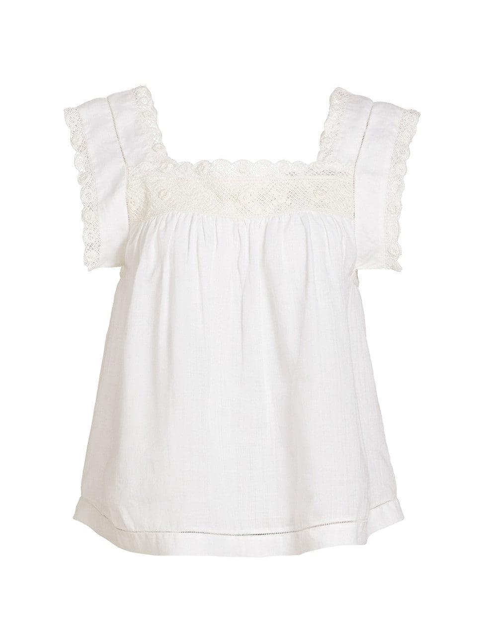 Womens Aphra Lace-Trim Top Product Image