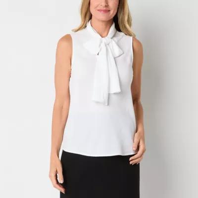 Black Label by Evan-Picone Womens V Neck Sleeveless Blouse Product Image