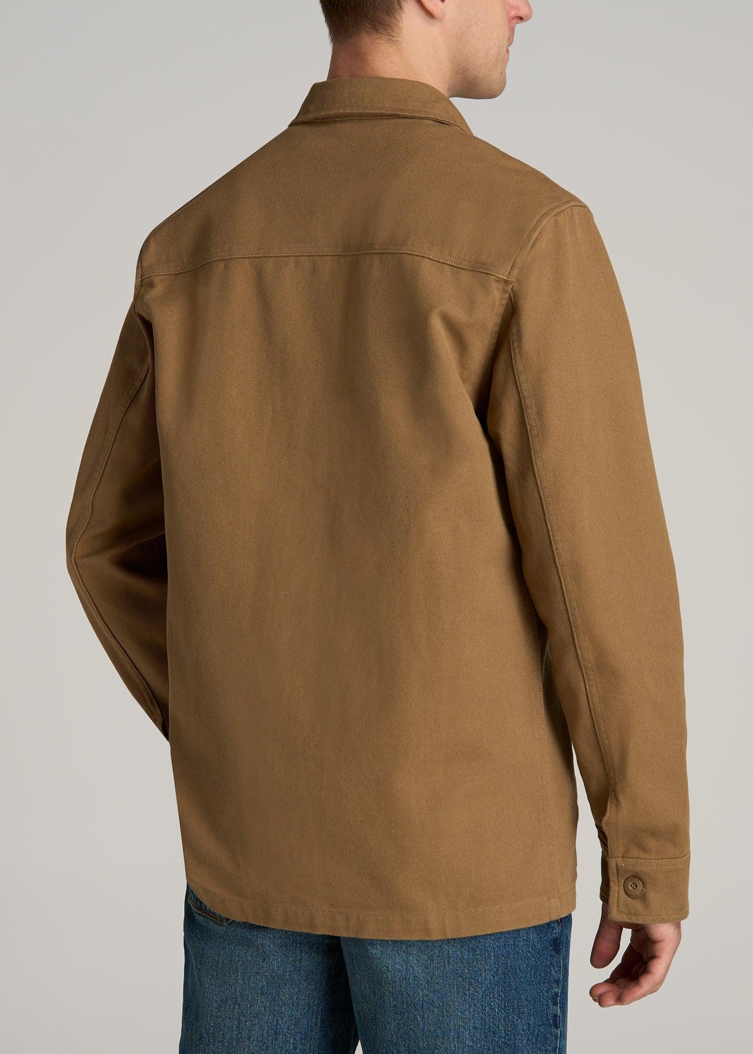 LJ&S Canvas Shirt Jacket for Tall Men in Sahara Male Product Image