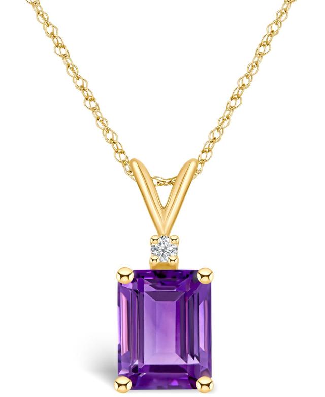 Celebration Gems 14k Gold Gemstone & Diamond Accent Pendant Necklace, Womens Purple Product Image