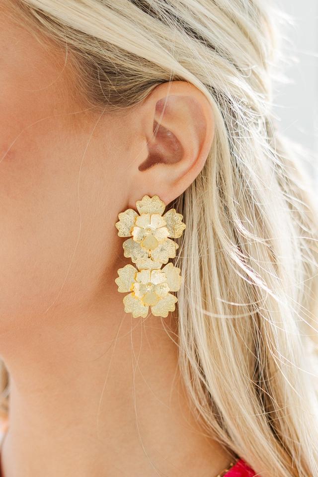 Treasure Jewels: All For Love Gold Floral Earrings Female Product Image