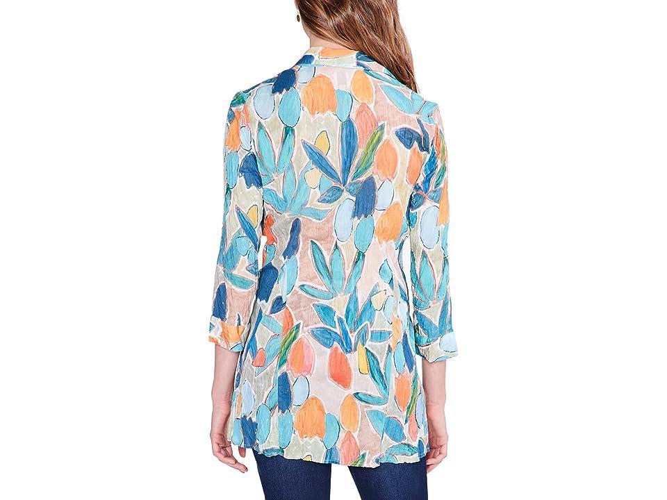 NIC+ZOE Citrus Grove Crinkle Cotton Button-Up Shirt Product Image