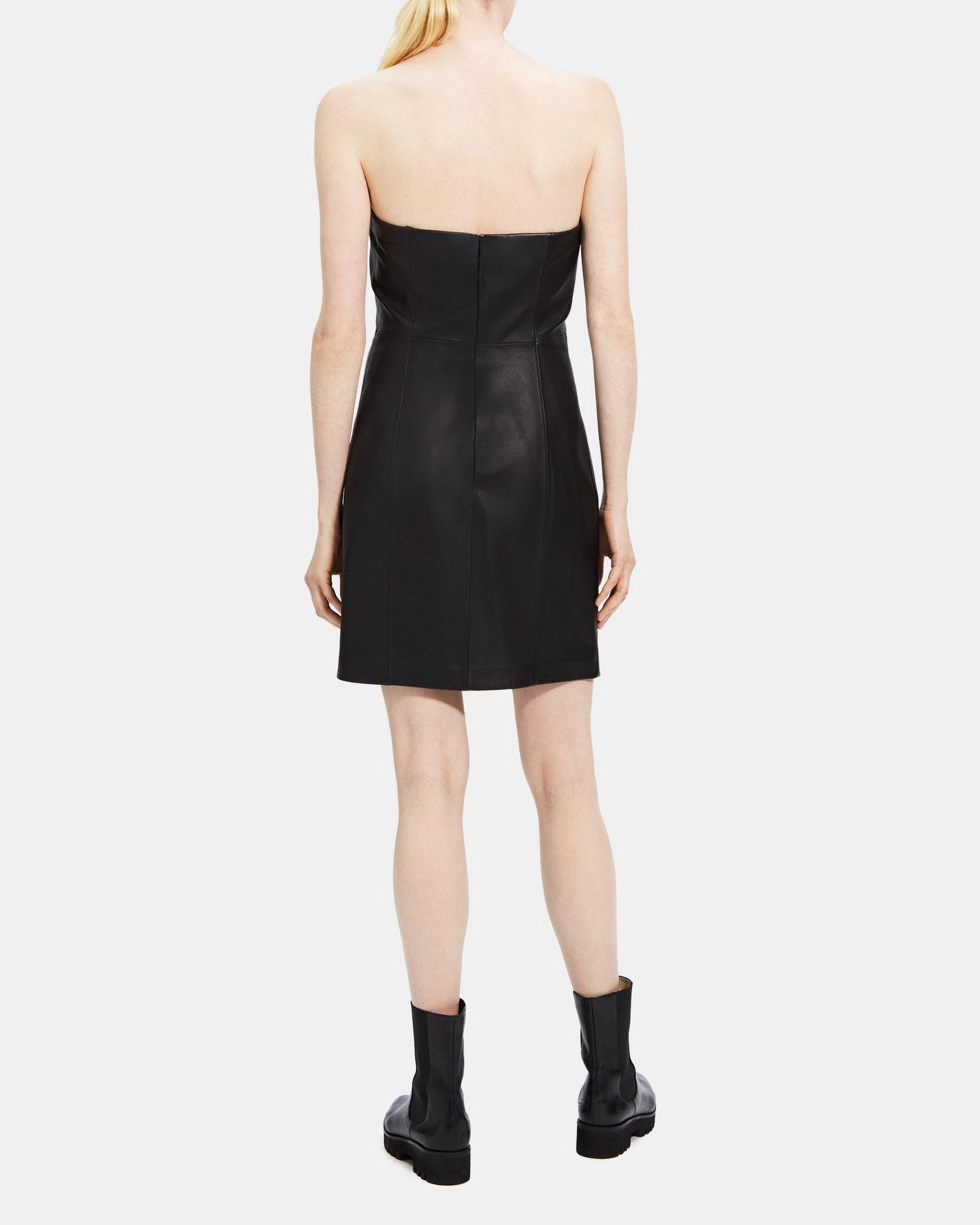 Strapless Mini Dress in Leather Product Image