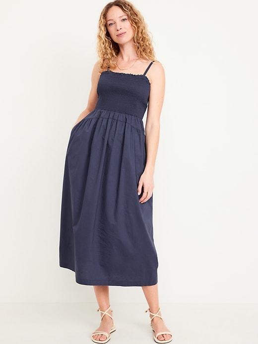 Fit & Flare Smocked Midi Dress Product Image