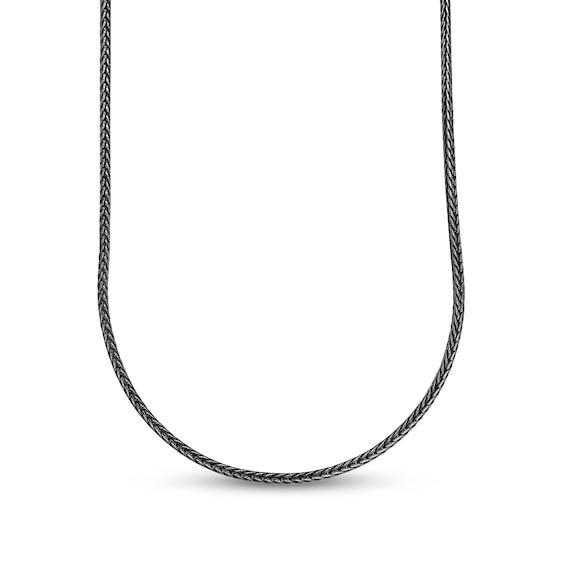 Men's 3.5mm Snake Chain Antique-Finish Necklace in Solid Stainless Steel with Black IP - 20" Product Image