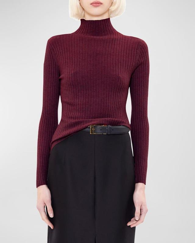 Ariana Cashmere Ribbed Turtleneck Sweater Product Image