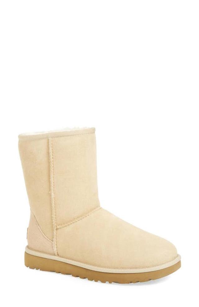 Classic Ii Genuine Shearling Lined Short Boot In Sand Product Image