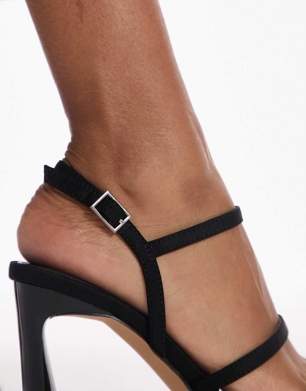 Topshop Salone two part block heel sandal in snake Product Image