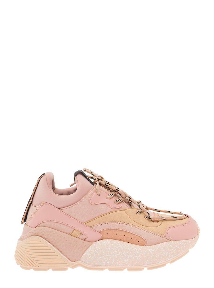 STELLA MCCARTNEY Faux-leather Panelled-design Sneakers In Pink Product Image