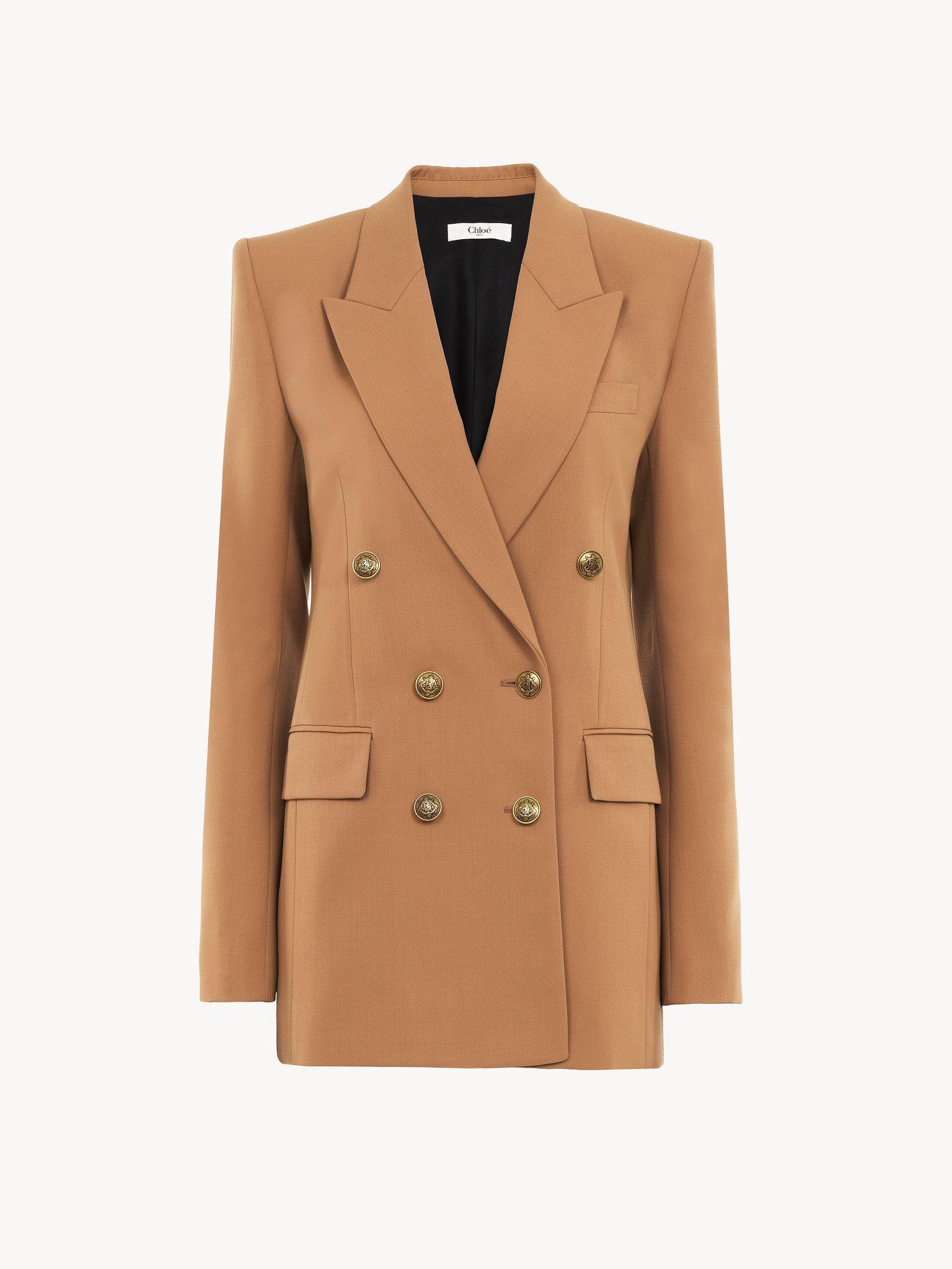 Tailored jacket in wool grain de poudre Product Image