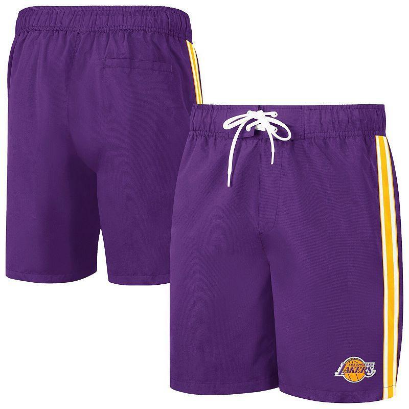 Mens G-III Sports by Carl Banks /Gold Los Angeles Lakers Sand Beach Volley Swim Shorts Product Image