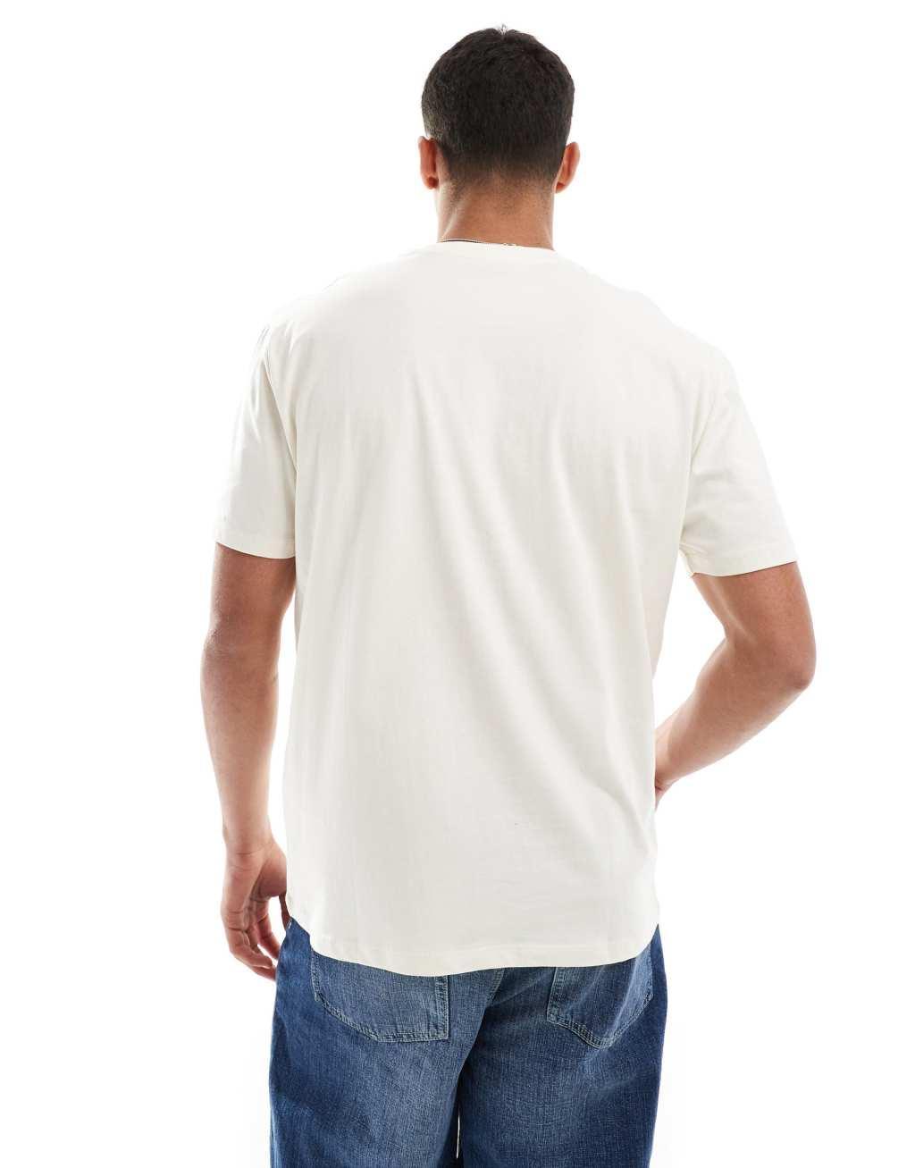 ASOS DESIGN relaxed T-shirt in off white with front print Product Image