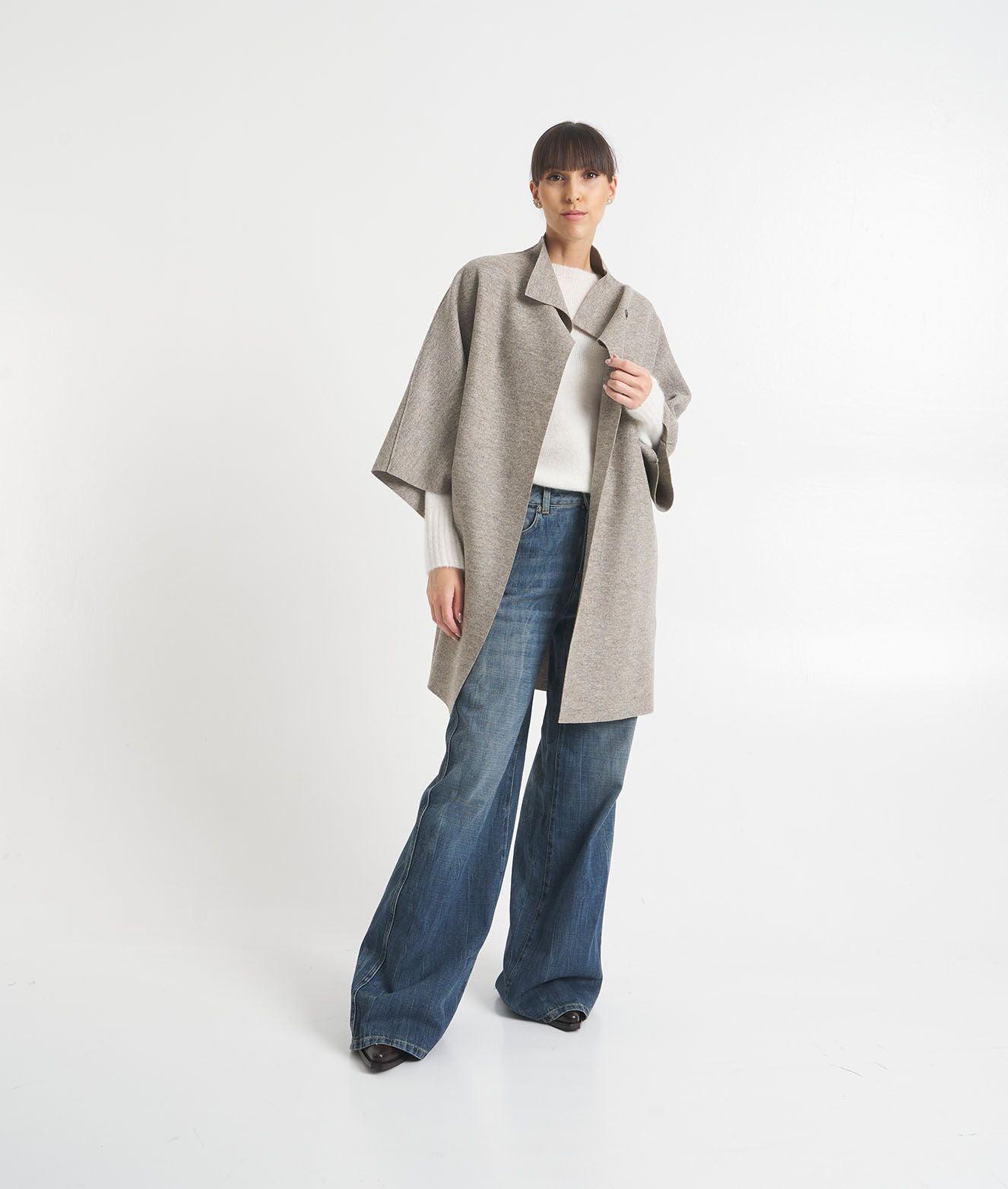 Kimono coat in pressed wool Product Image