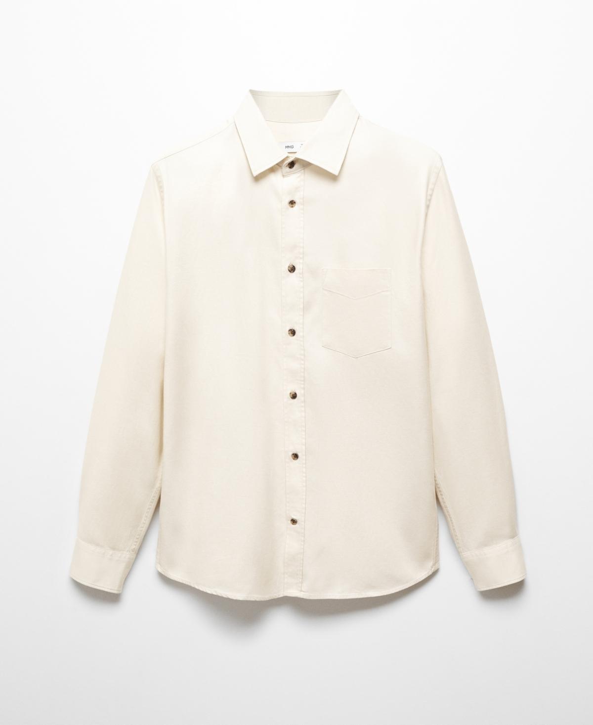 Mango Mens Brushed Cotton Twill Shirt Product Image