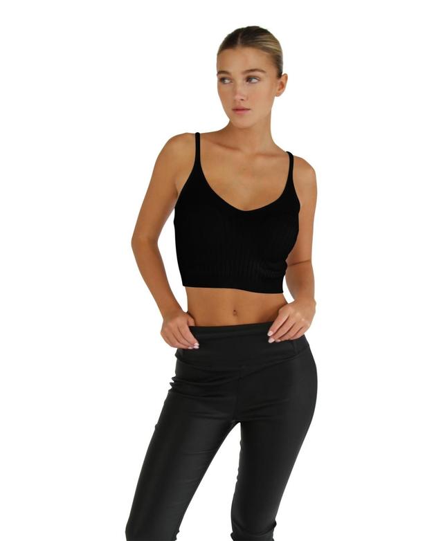 Belle & Bloom Womens All I Need Knit Crop Black Product Image