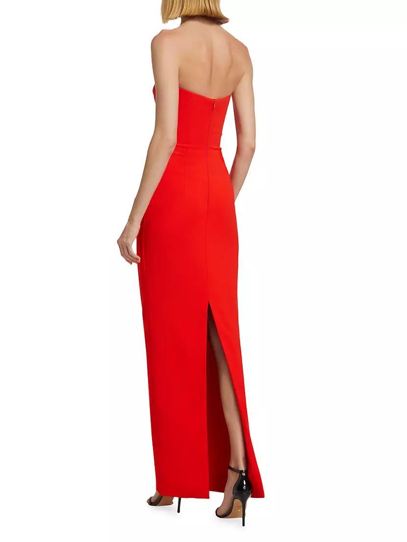 Womens Ruched Strapless Gown Product Image