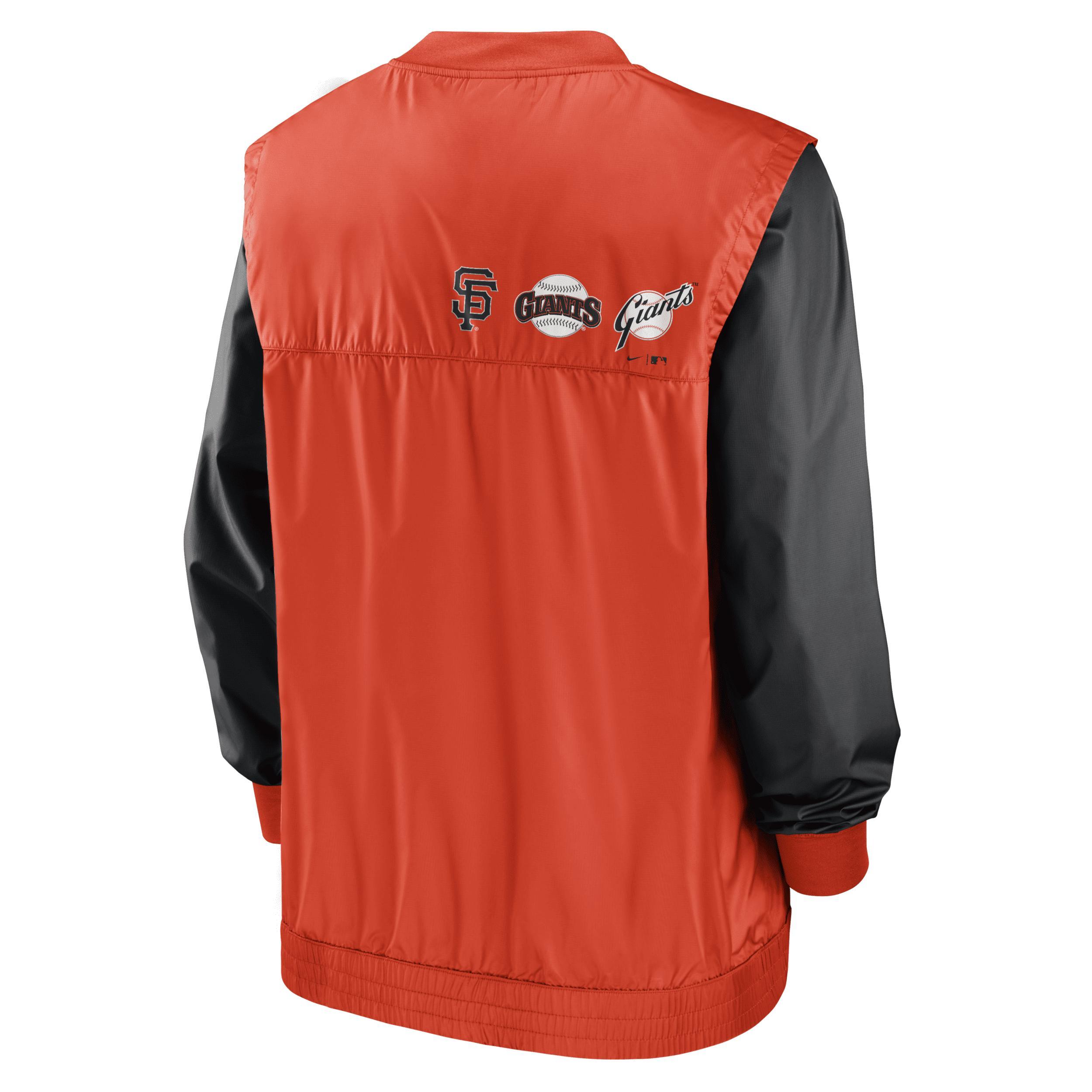 Mens Nike /Orange San Francisco Giants Rewind Warmup V-Neck Pullover Jacket Product Image