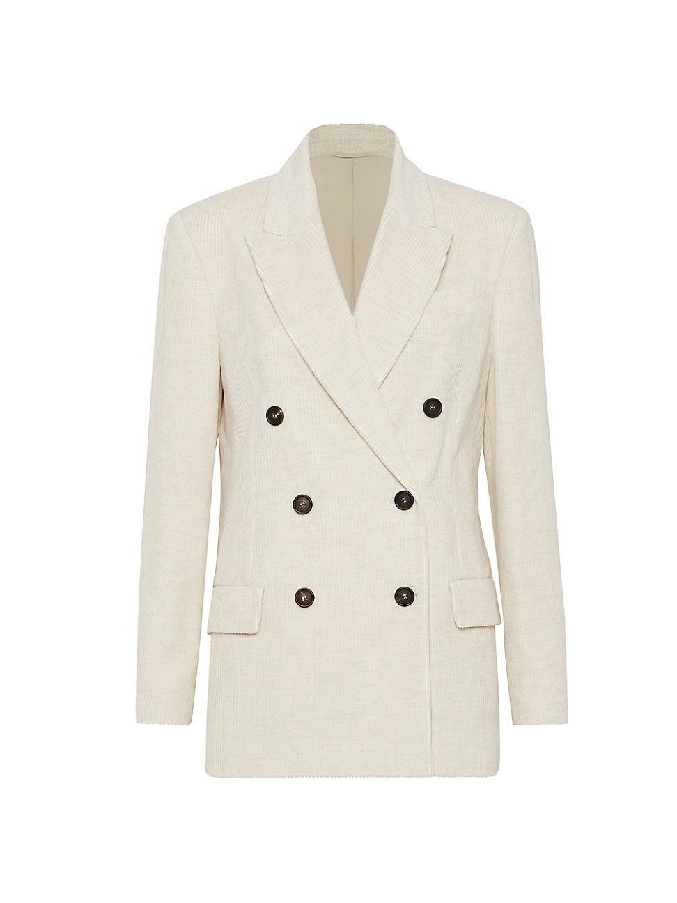 Womens Viscose and Cotton Corduroy Blazer Product Image