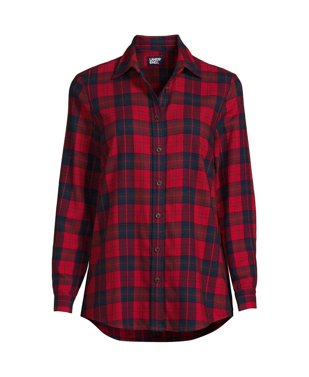 Womens Lands End Flannel Boyfriend Shirt Product Image