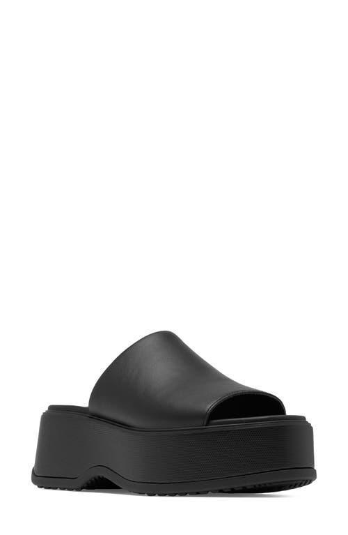 Sorel Womens Dayspring Leather Platform Slide Sandals Product Image