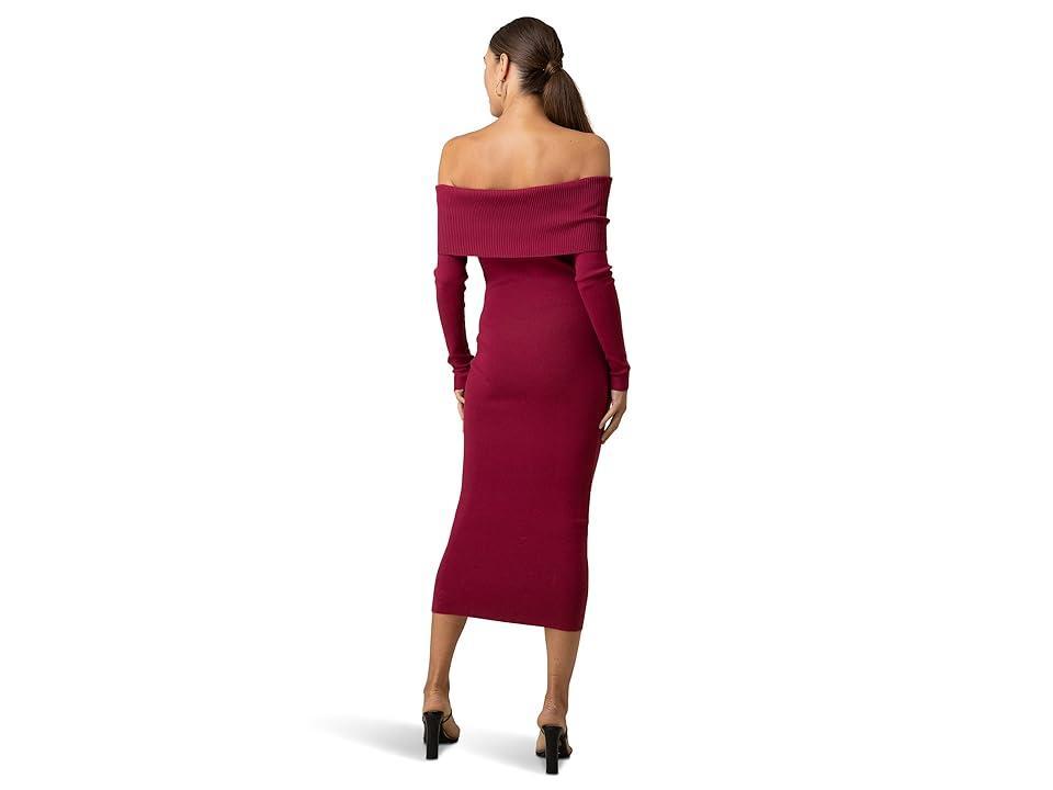 line and dot Heartstruck Midi Dress (Raspberry) Women's Dress Product Image