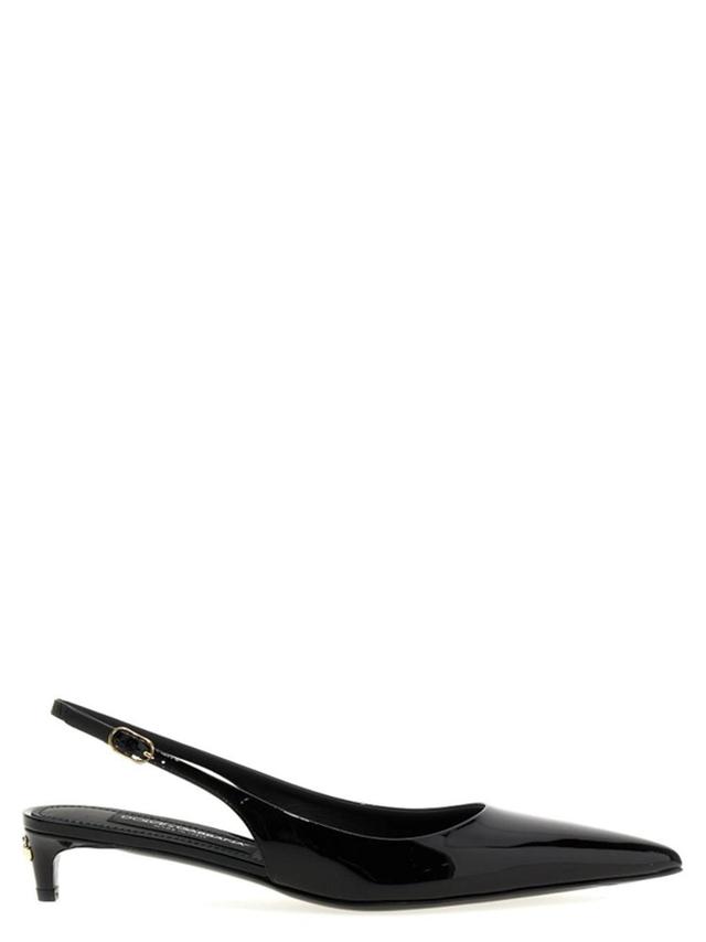 Pointed Toe Slingback Pumps In Black Product Image