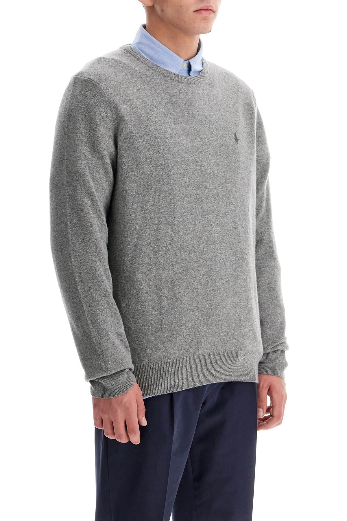 POLO RALPH LAUREN Mesh-knit Cotton Crewneck Sweater In Gray Product Image