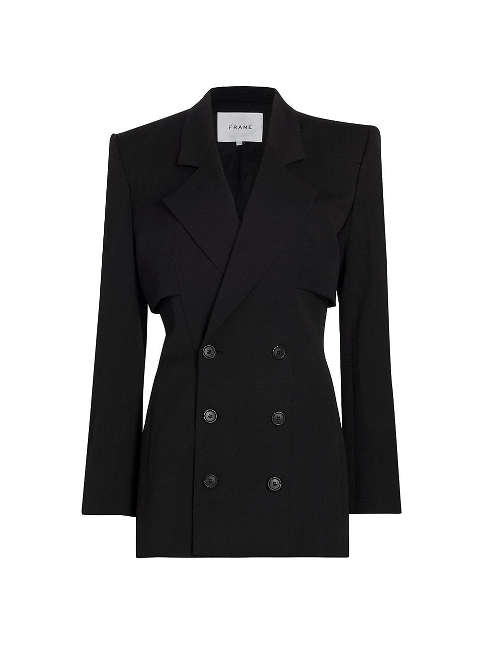 Womens Wool-Blend Double-Breasted Blazer Product Image