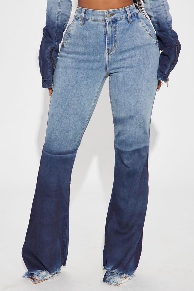 Out Of Reach Ombre Straight Leg Jeans - Medium Wash Product Image