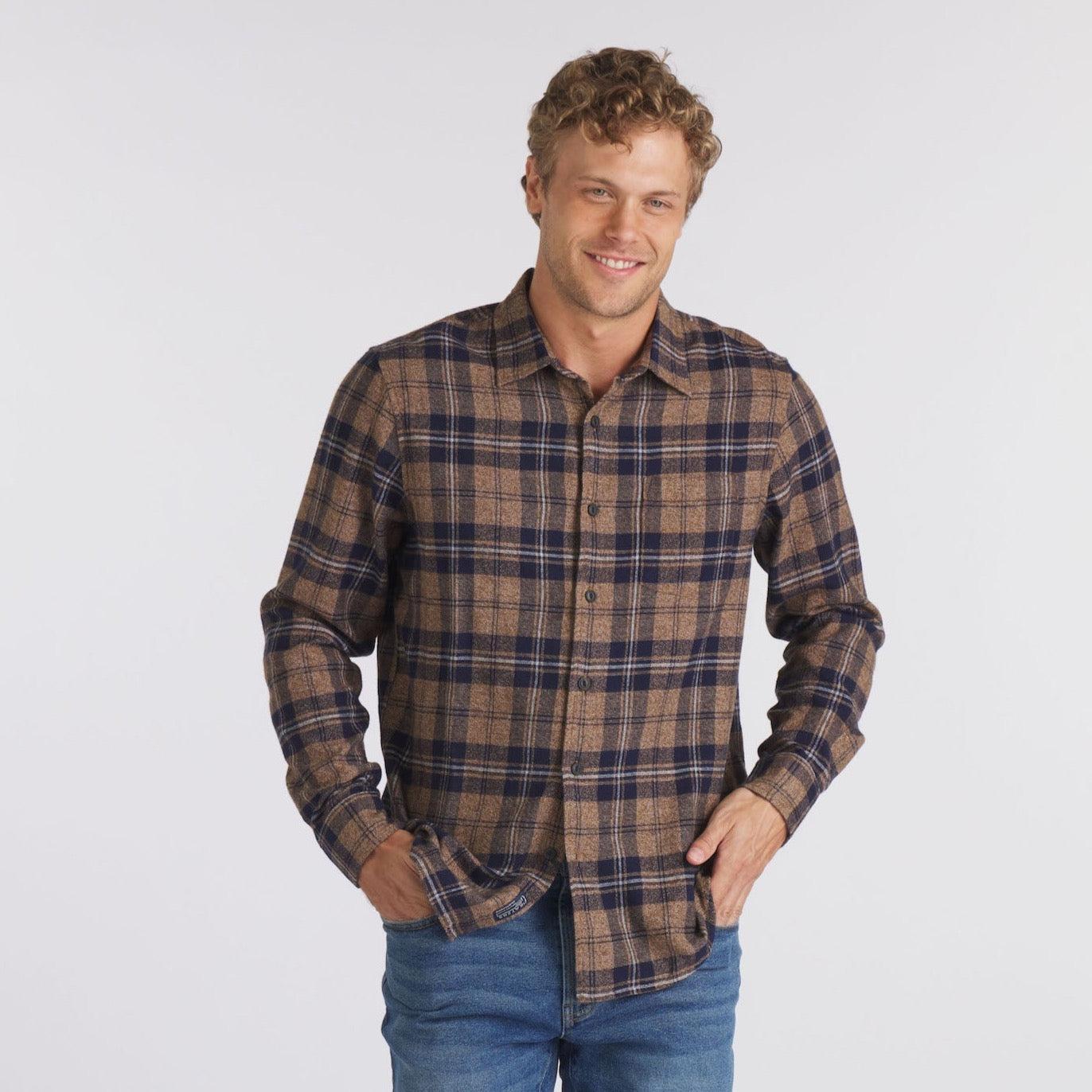 Lightweight Grindle Twill Shirt - Navy Dark Khaki Product Image