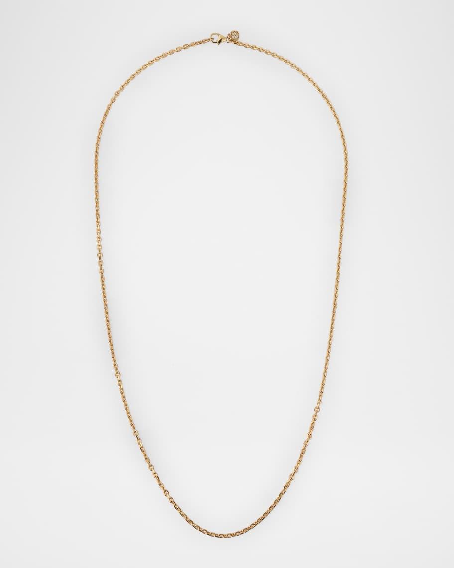 Mens 14K Yellow Gold Cable Chain Necklace, 22L Product Image