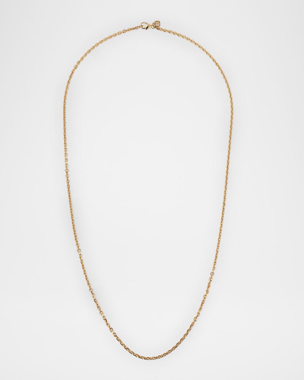 Mens 14K Yellow Gold Cable Chain Necklace, 22L Product Image