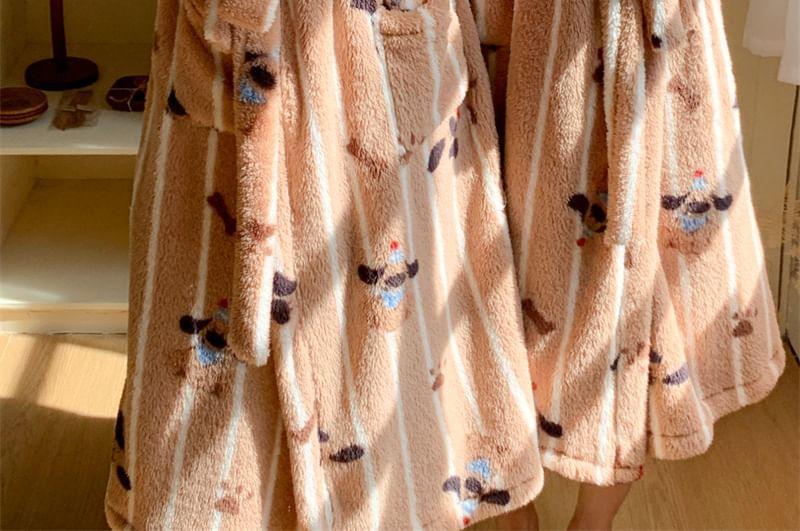 Couple Matching Dog Print Pajama Robe Product Image