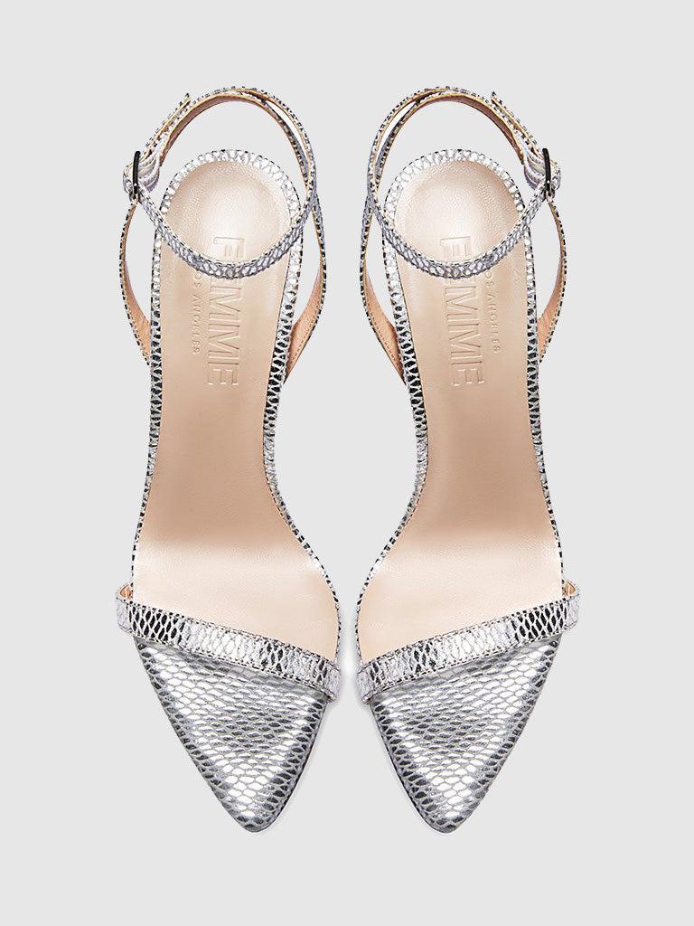 The Ford Sandal - Silver Snakeskin Product Image