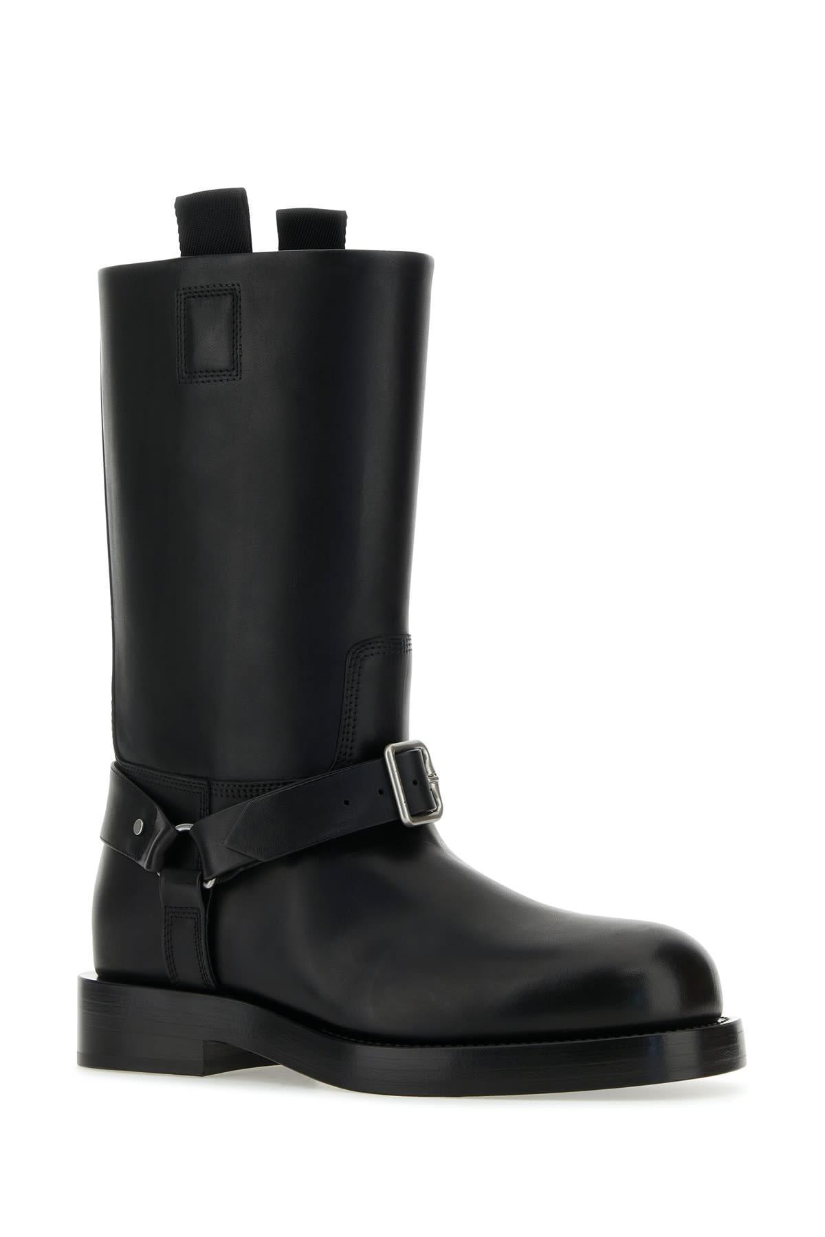 BURBERRY Black Leather Ankle Boots Product Image