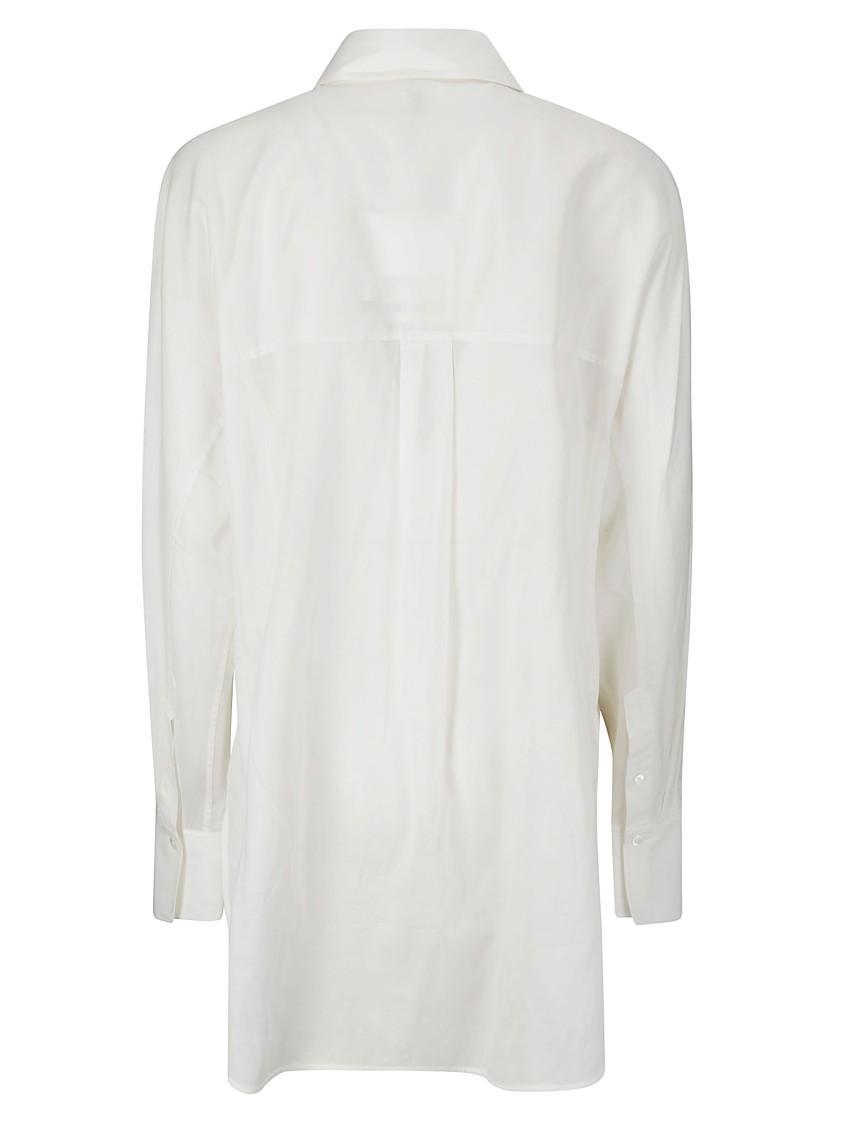 TOTÊME Kimono-sleeve Poplin Shirt In White Product Image