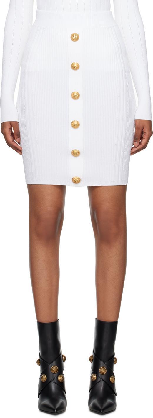 White Button Midi Skirt In 0fa Blanc Product Image